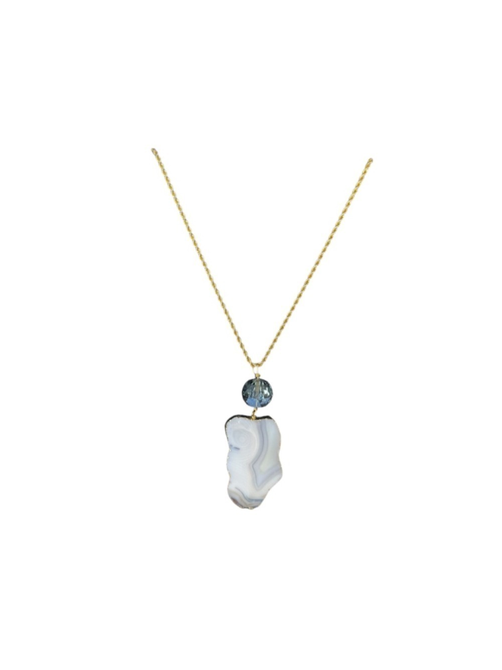 Women's Unbranded Necklace One Size Gold White Agate Pendant